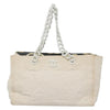 Chanel Vintage CC Chain Tote Quilted Straw