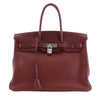 Hermes Birkin Handbag Red Clemence with Palladium Hardware