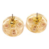 Secondhand Chanel CC Button Stud Earrings Metal with Faux Pearls and Crystals