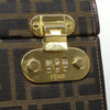 Fendi Vintage Top Handle Lock Box Bag Zucca Canvas