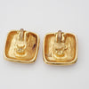 Chanel Vintage CC Square Clip-On Earrings Metal