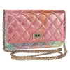 Secondhand Chanel Rainbow Reissue 2.55 Wallet on Chain Quilted Multicolor Metallic Goatskin