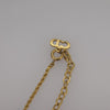Secondhand Christian Dior CD Pendant Necklace Metal and Crystals