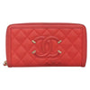 Secondhand Chanel Filigree Zip Around Wallet Quilted Caviar