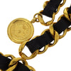 Chanel Vintage Medallion Chain Belt Metal and Leather