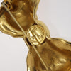 Chanel Vintage CC Bow Brooch Felt with Faux Pearls