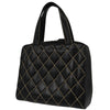 Chanel Surpique Zip Around Satchel Quilted Leather