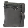 Prada Front Zip Convertible Flat Messenger Tessuto with Leather