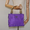 Secondhand Prada Metal Handles Tote Tessuto