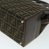 Fendi Vintage Top Handle Lock Box Bag Zucca Canvas