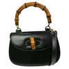 Gucci Vintage Convertible Bamboo Top Handle Bag Leather