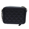Secondhand Chanel Filigree Vanity Clutch with Chain Quilted Caviar