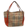 Secondhand Burberry Canterbury Panels Tote Haymarket Coated Canvas and