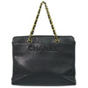 Secondhand Chanel Vintage Logo Chain Tote Caviar