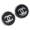 Chanel CC Round Clip-On Earrings Enamel with Metal