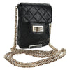 Chanel Vintage Reissue 2.55 Phone Holder Crossbody Bag Quilted Aged Calfskin