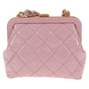 Secondhand Chanel Bow Frame Clutch With Chain Quilted Patent with