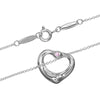 Tiffany & Co. Elsa Peretti Open Heart Pendant Necklace Sterling Silver with Pink Sapphire