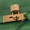 Secondhand Hermes Kelly Handbag Green Courchevel with Gold Hardware