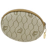 Christian Dior Honeycomb Zip Coin Purse Canvas and Leather