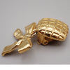 Chanel Vintage Clip On Bow Earrings Metal