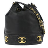 Chanel Vintage CC Drawstring Bucket Bag Leather