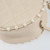 Chanel Round Clutch with Chain Quilted Calfskin with Pearl Detail