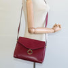 Secondhand Celine Circle logo Burgundy Leather Bags