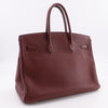 Hermes Birkin Handbag Red Clemence with Palladium Hardware