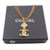 Chanel CC Flower Pendant Necklace Metal