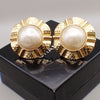 Secondhand Chanel Vintage Round Clip-On Earrings Metal with Faux