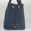 Secondhand Prada Canapa Tote Blue Denim Jeans Bags