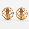 Chanel Vintage CC Round Clip-On Earrings Metal