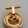 Chanel Vintage Logo Round Cufflinks Plated Gold