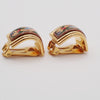 Secondhand Hermes Vintage Half Hoop Clip-On Earrings Printed Enamel and