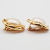 Chanel Vintage Round Clip-On Earrings Metal with Faux Pearl