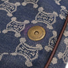 Celine Vintage Triomphe Shoulder Bag Denim with Leather