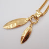 Secondhand Chanel Feather CC Pendant Necklace Metal with Faux Pearl and