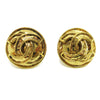 Chanel Vintage CC Round Clip-On Earrings Metal