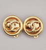 Secondhand Chanel Vintage CC Round Clip-On Earrings