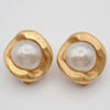 Secondhand Chanel Vintage Round Clip-On Earrings Metal with Faux