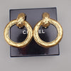 Secondhand Chanel Vintage Cut-Out Logo Ring Drop Clip-On Earrings