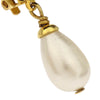 Secondhand Chanel CC Logo Dangle Earrings Artificial pearls with Gold-plated