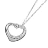 Tiffany & Co. Elsa Peretti Open Heart Pendant Necklace Sterling Silver with Pink Sapphire