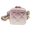 Chanel CC Cube Zip Clutch with Chain Handle Quilted Lambskin