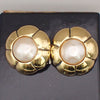 Secondhand Chanel Vintage CC Flower Clip-On Earrings imitation pearls in