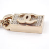 Chanel CC Dog Tag Pendant Necklace Metal with Crystals
