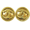 Chanel CC Button Clip-On Earrings Metal