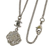 Chanel Camellia Pendant Necklace Metal with Crytals