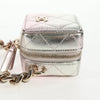 Chanel CC Cube Zip Clutch with Chain Handle Quilted Lambskin